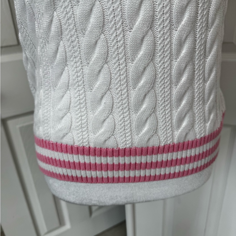 💓🆕Lilly Pulitzer Suzette Short Sleeve Cable Knit Polo Style Sweater, Small💓 - Picture 7 of 12